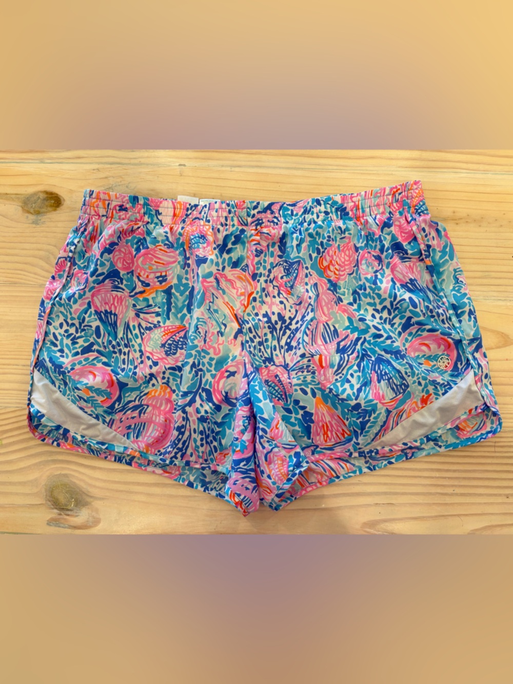 Lilly Pulitzer Luxletic Ocean Trail athletic running shorts Treasure Trove Large